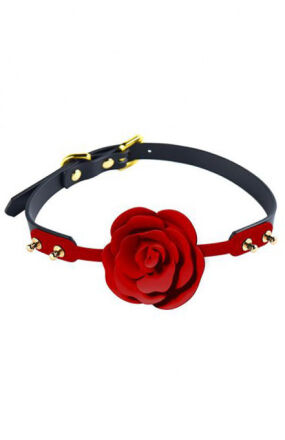 Silikonowy Knebel W Kształcie Róży Z Czarnymi Paskami Zalo & Upko Doll Series Rose Ball Gag UPKO