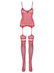 F214 Bodystocking Czerwone S/M/L Obsessive - 5
