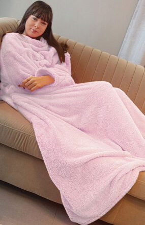 Koc z rękawami róż