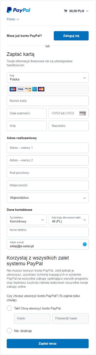 płatności PayPal