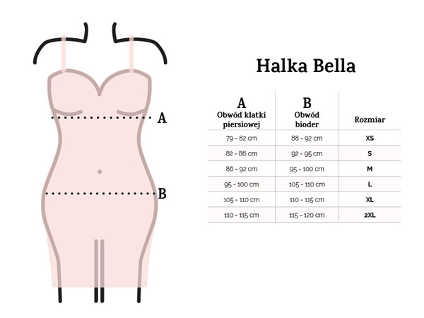 wymiary bielizny nocnej - Halka DKaren Bella