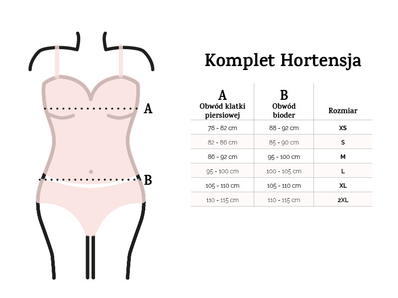 komplet nocny hortensja