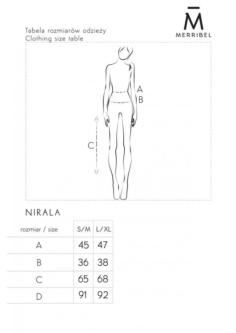 tabela rozmiarów sukienki nirala
