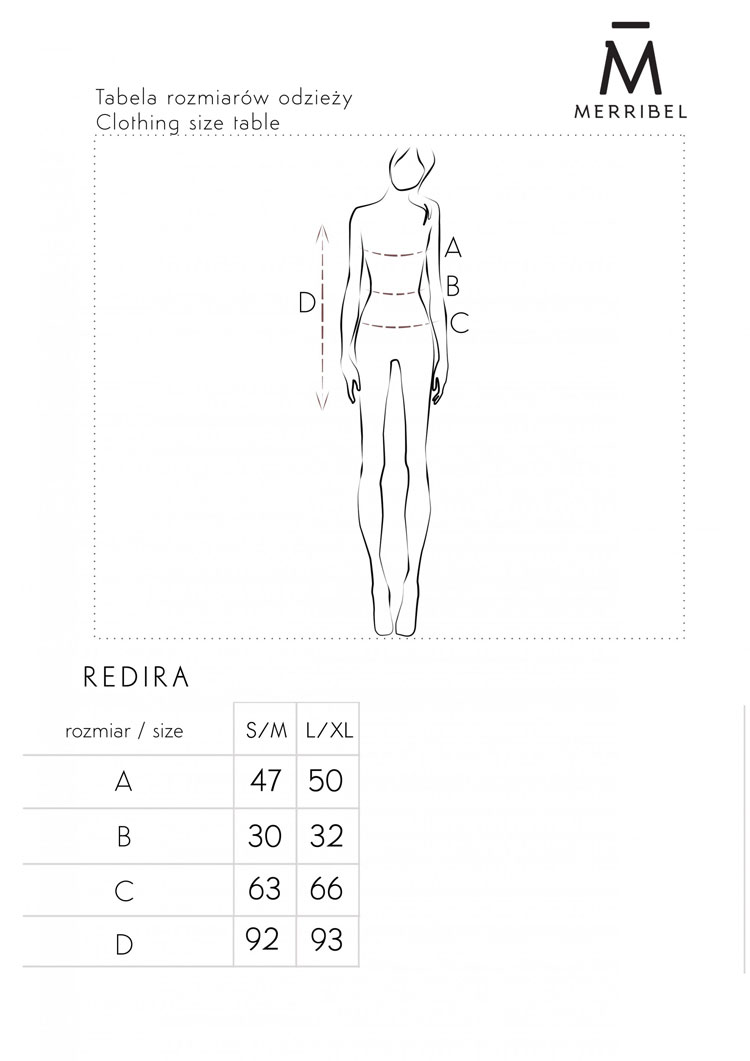 tabela rozmiarów sukienki redira