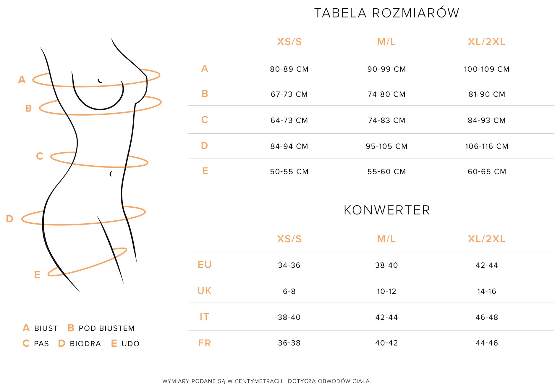 tabela rozmiarów